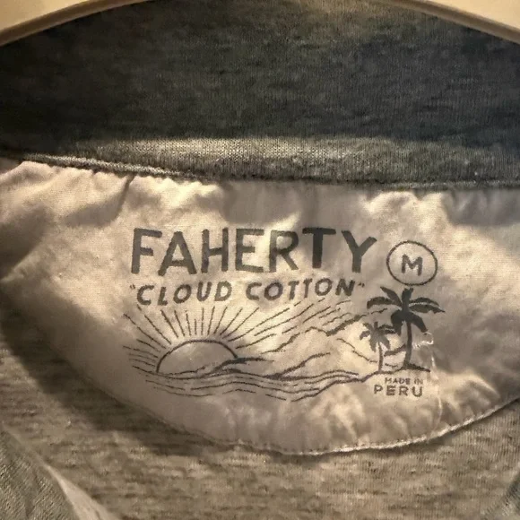 Faherty Cloud Cotton Gray Pullover - Picture 3 of 4